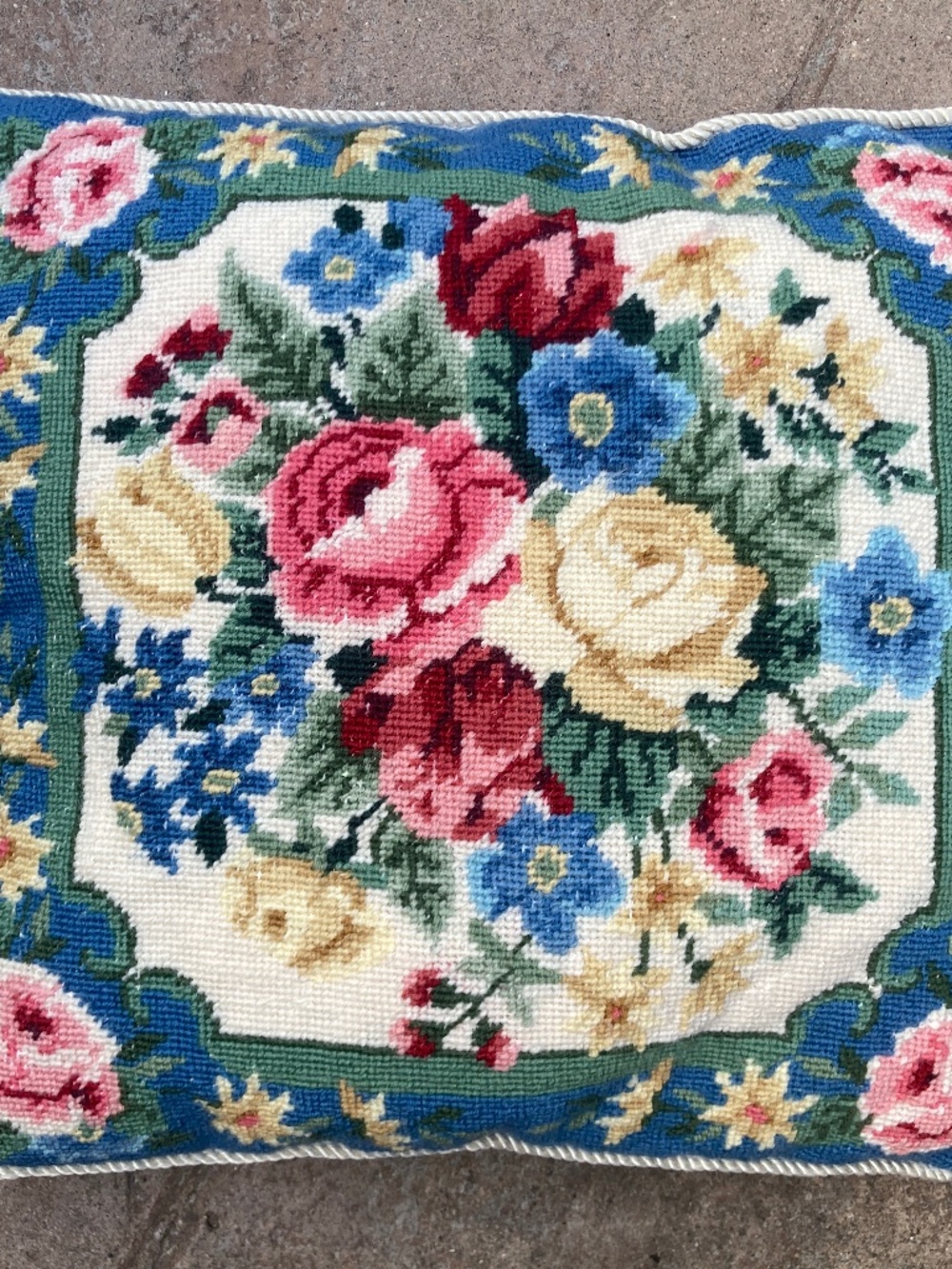 Embroidered Floral Pillow